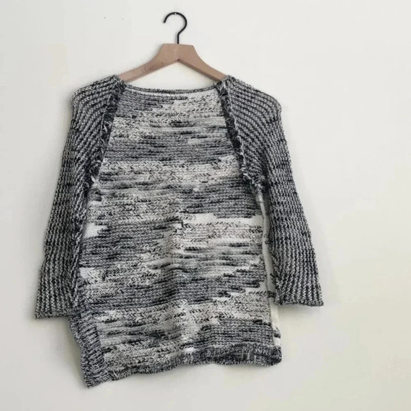 Moth Jacquard Marled Anthropologie Fringe Wool Sweater long sleeve textured - Picture 8 of 11